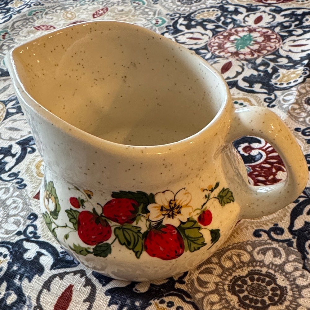 Floral Strawberry Ceramic Pitcher